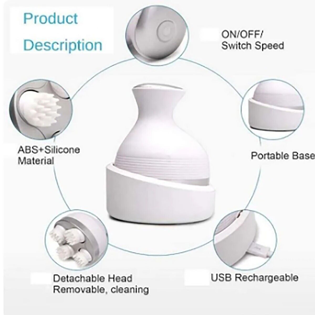 MASSAGGIATORE CUOIO CAPELLUTO RICARICABILE TESTA MASSAGGIO GATTO STRESS MZ5568