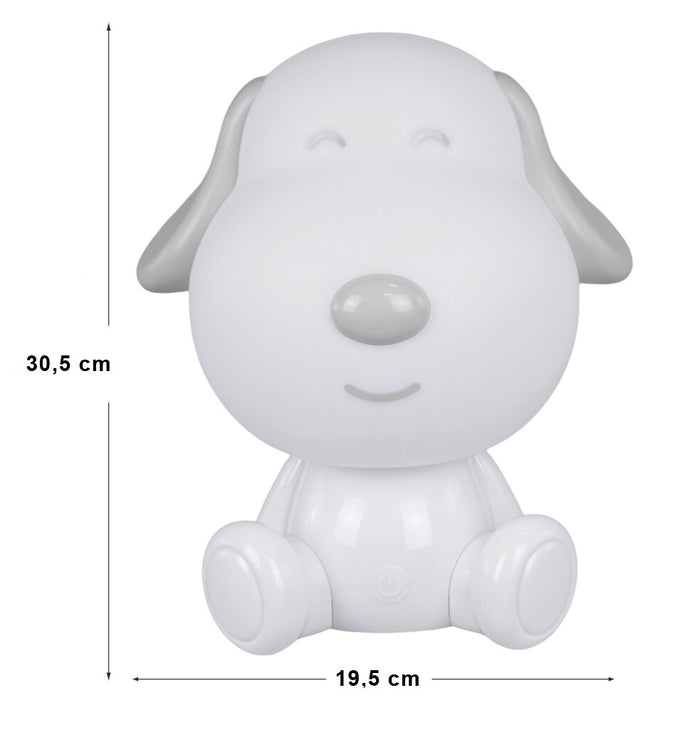 Lampada Touch Led Cane Regolabile Abat Jour Cameretta Comodino Bambini No Fili Ricarica Usb - Azzurro