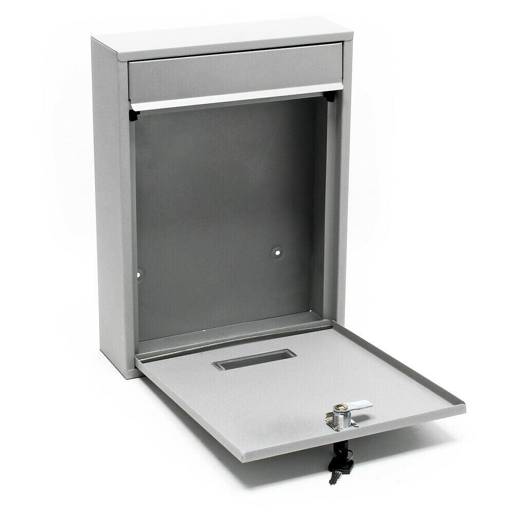 Cassetta postale di design da parete in acciaio zincato argento 16_0000068