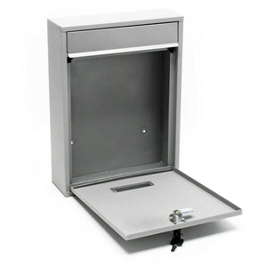 Cassetta postale di design da parete in acciaio zincato argento 16_0000068