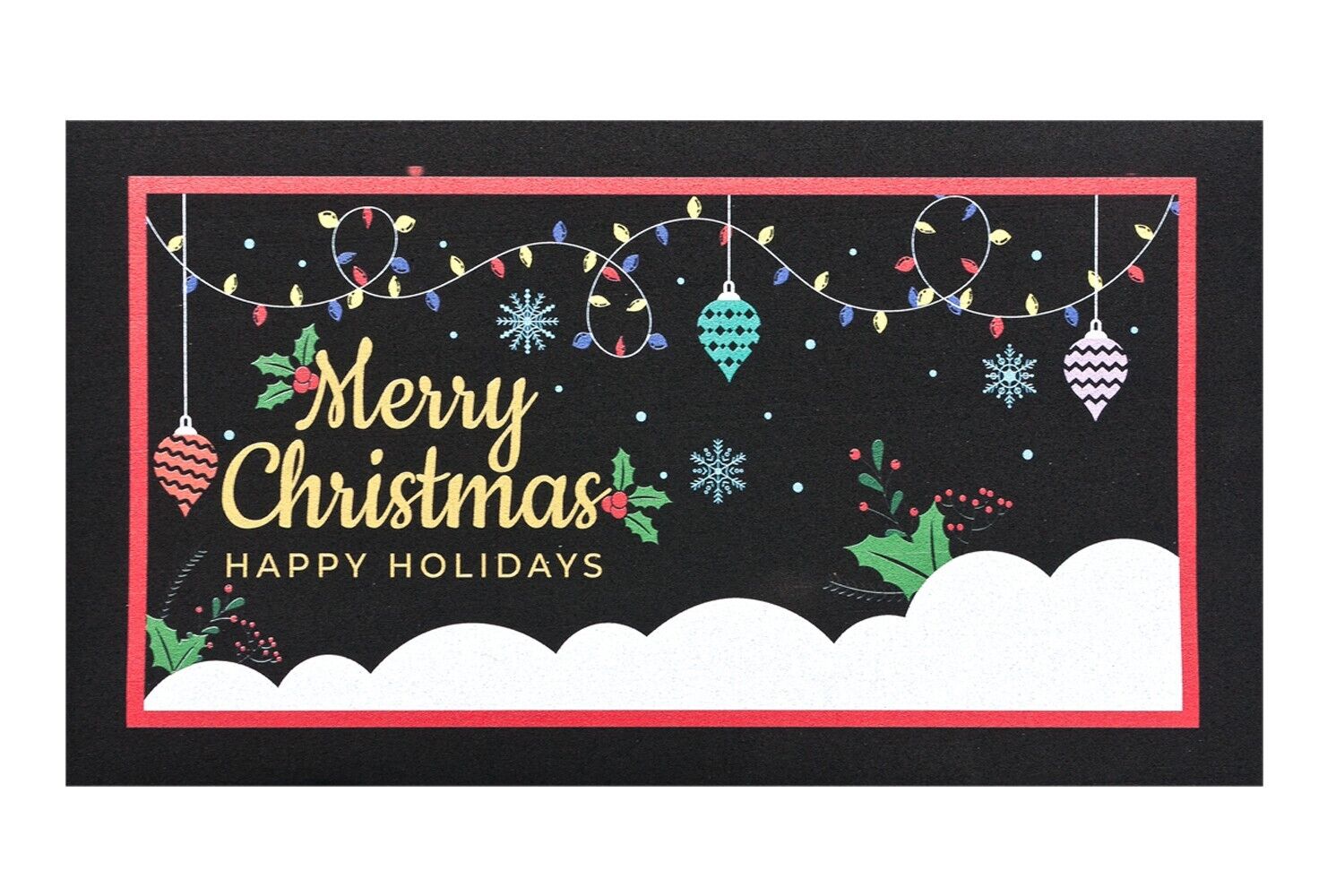 Zerbino Natalizio Gomma Sostenibile 40x70 Cm Asciugapassi Natale Ingresso Antiscivolo Dis.B