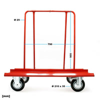 Carrello di trasporto per pannelli in cartongesso e legno portapannelli 16_0002572