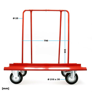 Carrello di trasporto per pannelli in cartongesso e legno portapannelli 16_0002572