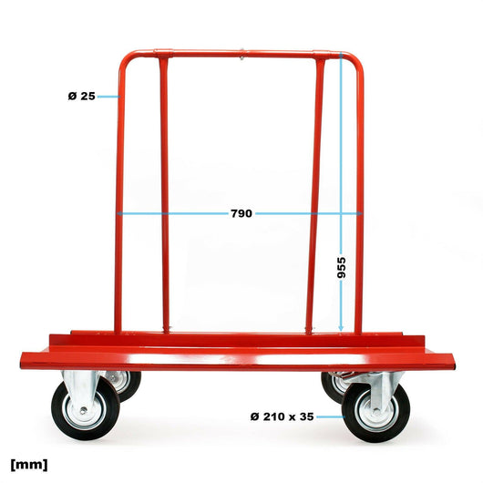 Carrello di trasporto per pannelli in cartongesso e legno portapannelli 16_0002572