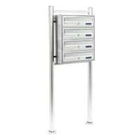 Blocco 4 cassette per le lettere su piedi 4 scomparti sovrapposti acciaio inox 16_0000033