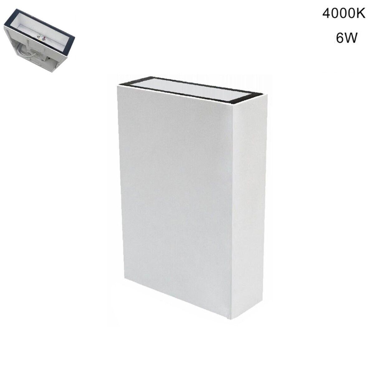 APPLIQUE PARETE LED 6W LAMPADA MURO MODERNO DOPPIA LUCE NATURALE 4000K 21344