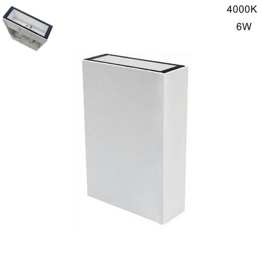 APPLIQUE PARETE LED 6W LAMPADA MURO MODERNO DOPPIA LUCE NATURALE 4000K 21344