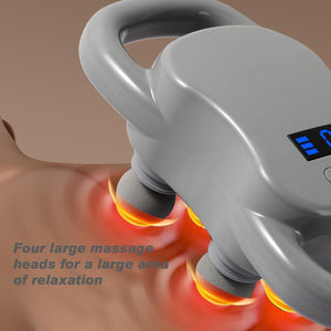 PISTOLA MASSAGGIO PERCUSSIONE A 4 TESTE SCHIENA GAMBE COLLO ALLEVIA IL DOLORE