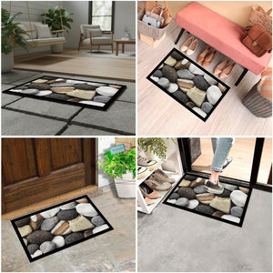 Zerbino Ingresso 40X70 cm Gomma Sostenibile Antiscivolo Pietre Mosaico Maioliche DIS_E