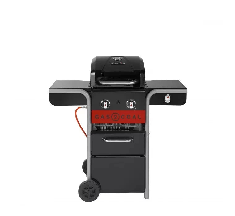 Char-Broil Gas2Coal, Barbecue ibrido (a gas e a carbonella), colore nero