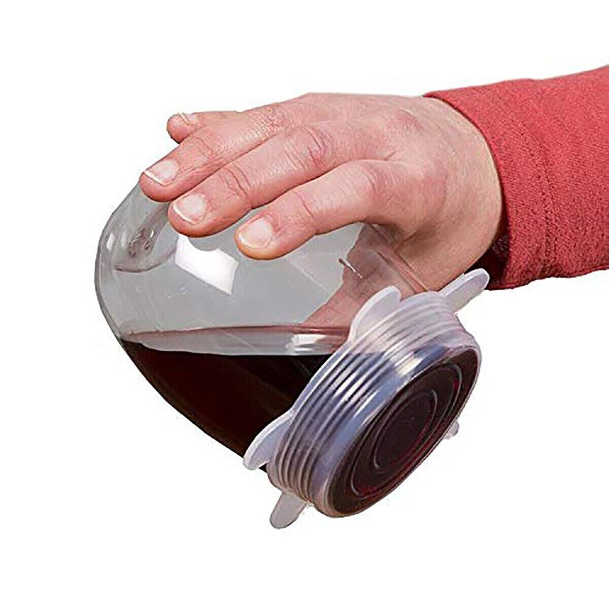 SET DA 6 COPERCHI IN SILICONE ESTENSIBILI DI DIVERSE DIMENSIONI MICROONDE FRIGO