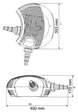 Pompa dell'acqua per laghetto filtrazione filtro koi corso d'acqua eco 12000 litri all'ora 100 watt 16_0002007