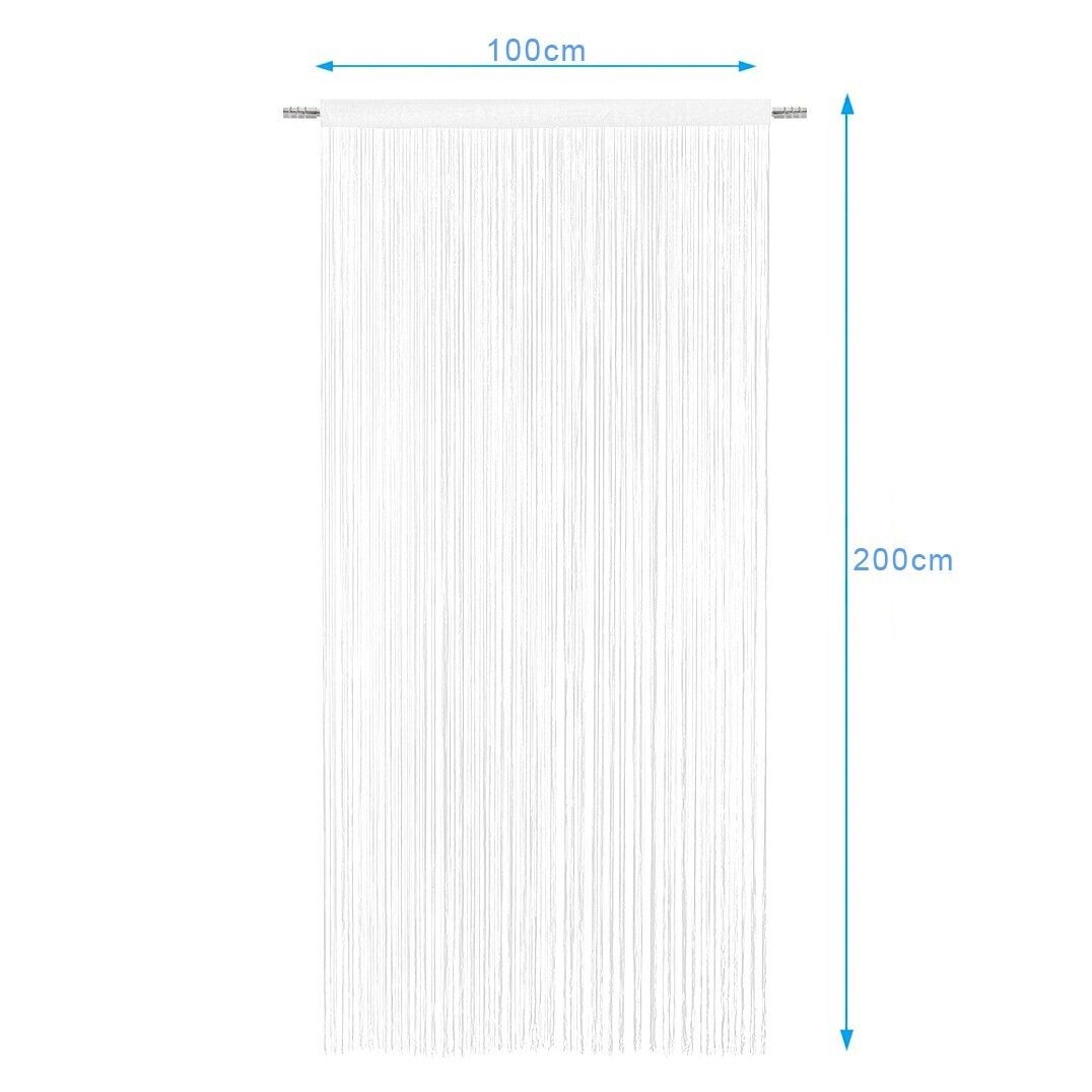 Tenda a Fili Elegante Per Porte Finestre Pannello 100x200 Cm Divisorio Camere Stanze Ambienti Bianco
