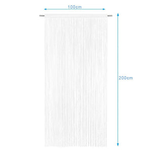 Tenda a Fili Elegante Per Porte Finestre Pannello 100x200 Cm Divisorio Camere Stanze Ambienti Bianco