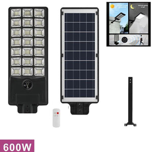 FARO LAMPIONE STRADALE PANNELLO SOLARE 600W CON STAFFA TELECOMANDO 12481