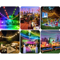 CATENA LUMINOSA SMART LED RGB LAMPADINE ESTERNE DECORATIVE MULTICOLOR IP65 F11C