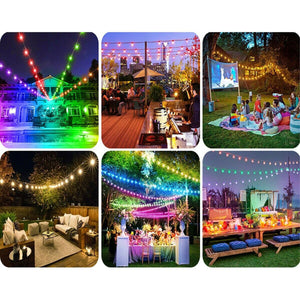 CATENA LUMINOSA SMART LED RGB LAMPADINE ESTERNE DECORATIVE MULTICOLOR IP65 F11C