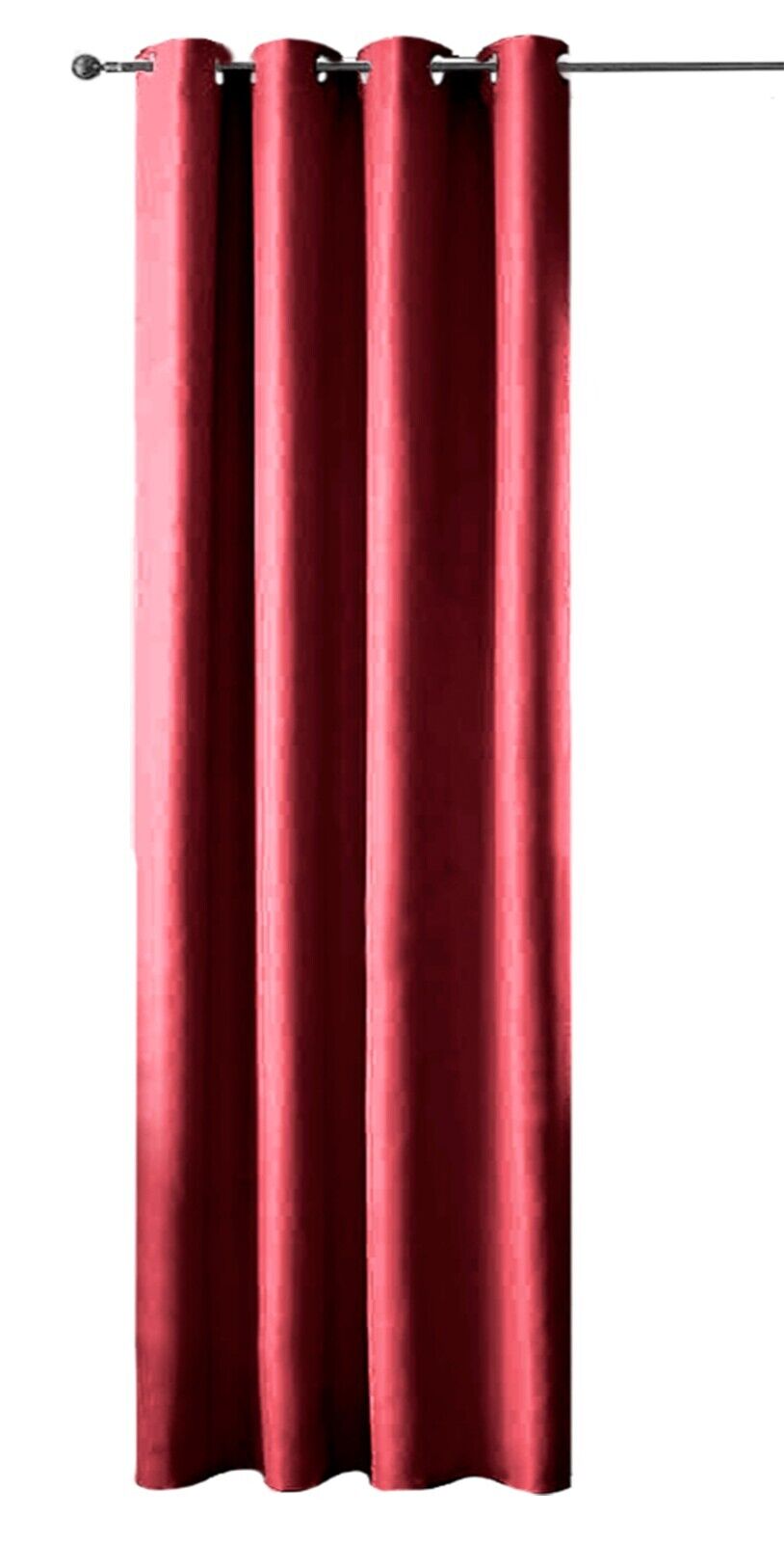 Tenda Porta Finestra 140x280 Cm Raso Sintetico 1 Pannello Coprente Occhielli Acciaio Bordeaux