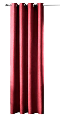 Tenda Porta Finestra 140x280 Cm Raso Sintetico 1 Pannello Coprente Occhielli Acciaio Bordeaux