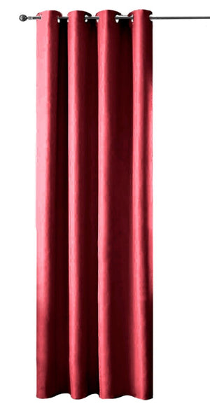 Tenda Porta Finestra 140x280 Cm Raso Sintetico 1 Pannello Coprente Occhielli Acciaio Bordeaux
