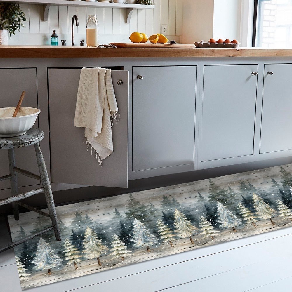 Tappeto Cucina Natale Pvc 51x180 cm Antimacchia Passatoia Antiscivolo Antisfilo Lavabile Dis_NB