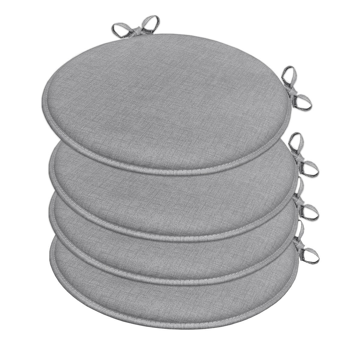 Set 4 Cuscini Sedia Antracite Rotondi Cotone Lavabili Morbidi Coprisedia Tondo Tinta Unita Pastello