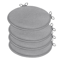 Set 4 Cuscini Sedia Antracite Rotondi Cotone Lavabili Morbidi Coprisedia Tondo Tinta Unita Pastello