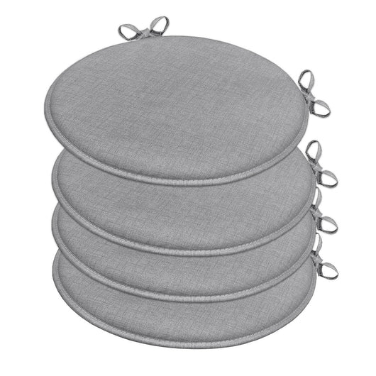 Set 4 Cuscini Sedia Antracite Rotondi Cotone Lavabili Morbidi Coprisedia Tondo Tinta Unita Pastello