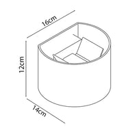 APPLIQUE LED COB LAMPADA PARETE 20W OVALE BIANCO FREDDO INTERNO ESTERNO 19