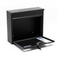 Cassetta postale da parete design verniciata a polvere 30 × 39,5 × 11 cm nero 16_0000105