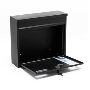 Cassetta postale da parete design verniciata a polvere 30 × 39,5 × 11 cm nero 16_0000105