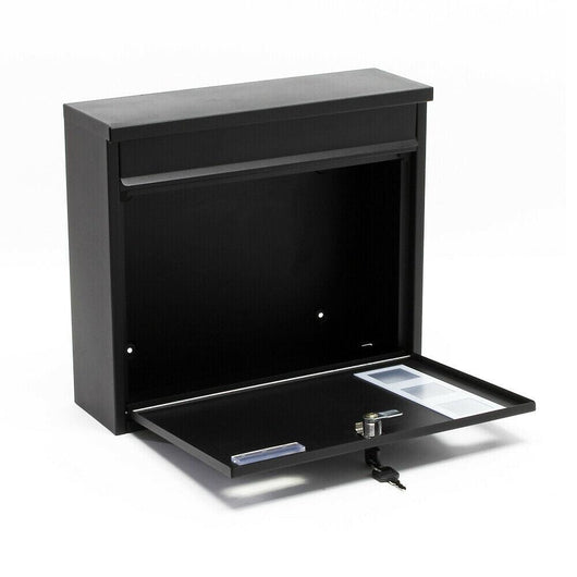 Cassetta postale da parete design verniciata a polvere 30 × 39,5 × 11 cm nero 16_0000105