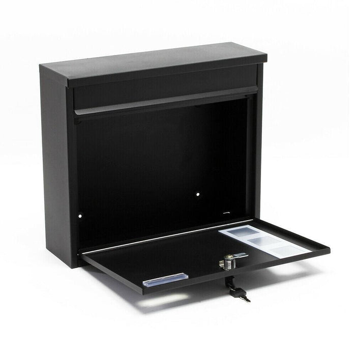 Cassetta postale da parete design verniciata a polvere 30 × 39,5 × 11 cm nero 16_0000105