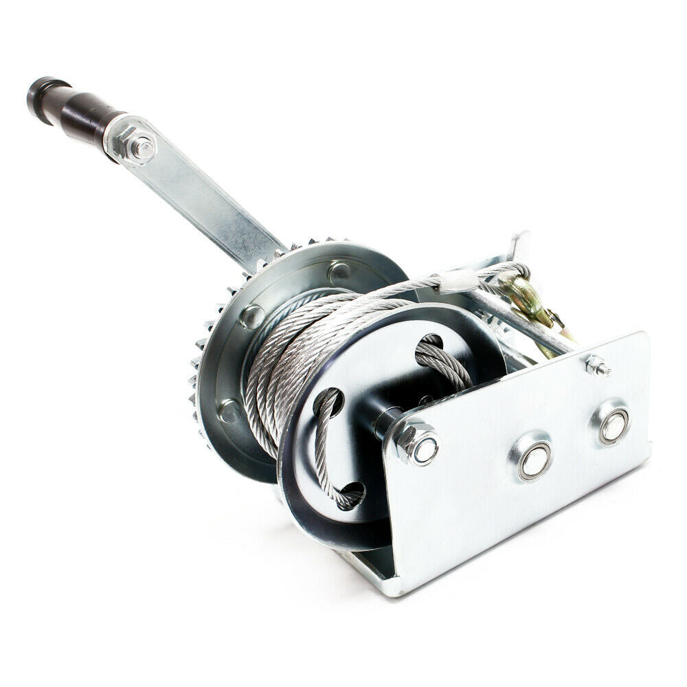 Verricello manuale zincato rapporto di trasmissione 4:1/8:1 traino 1100 kg paranco 8 m 16_0000519