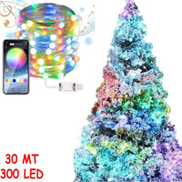 STRISCIA 300 LED 30MT BLUETOOTH RGB SMART APP LUCI DI NATALE IP20 ALBERO