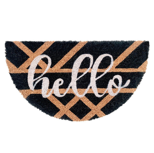 Zerbino Cocco Semiluna 38x68 Cm Moderno Antiscivolo Tappeto Ingresso Tappetino Entrata G