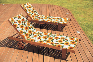 Cuscino Sdraio Morbido Girasoli Copri Seduta Lettino Prendisole Pieghevole Made In Italy Bianco