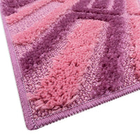 Tappeto Bagno 50x80 Cm Moderno Morbido Soffice Assorbente Asciugapassi Antiscivolo Lavabile Rosa