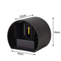 APPLIQUE LED COB LAMPADA PARETE 20W OVALE NERO FREDDO INTERNO ESTERNO 19