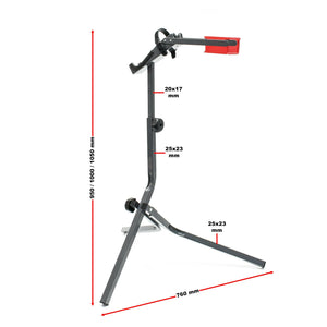 Cavalletto da officina per bicicletta treppiede da riparazione in acciaio max 30 kg regolabile in altezza 16_0002851