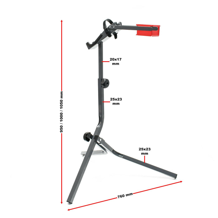 Cavalletto da officina per bicicletta treppiede da riparazione in acciaio max 30 kg regolabile in altezza 16_0002851