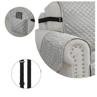 Copridivano Impermeabile Tasche Laterali Proteggi Divano Antimacchia Antiscivolo 3 Posti Grigio