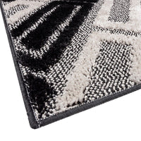 Tappeto Bagno Moderno Parure Set 3 Pezzi Soffice Shaggy Assorbente Antiscivolo Lavabile Nero