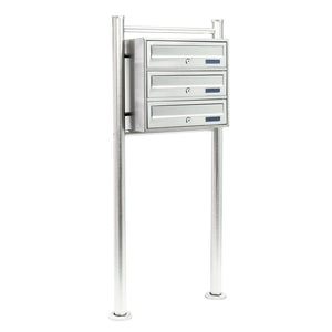Blocco 3 cassette postali su piedino 3 scomparti sovrapposti acciaio inox 16_0000029