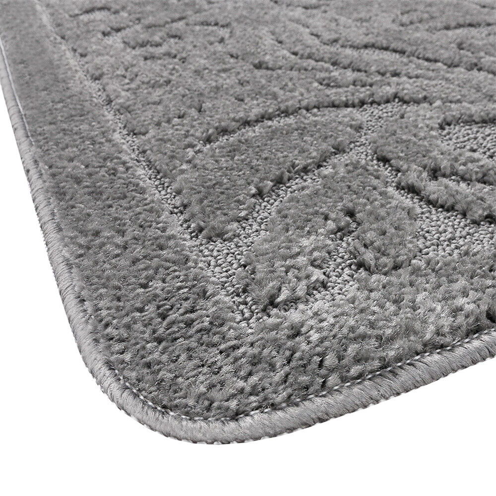 Tappeto Bagno Damascato Scendiletto Camera 50x80 Cm Morbido Assorbente Antiscivolo Grigio