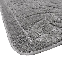 Tappeto Bagno Damascato Scendiletto Camera 50x80 Cm Morbido Assorbente Antiscivolo Grigio