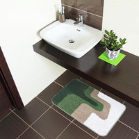 Tappeto Bagno 50x80 Cm Doccia Scendiletto Pelo Raso Morbido Assorbente Antiscivolo Lavabile Verde