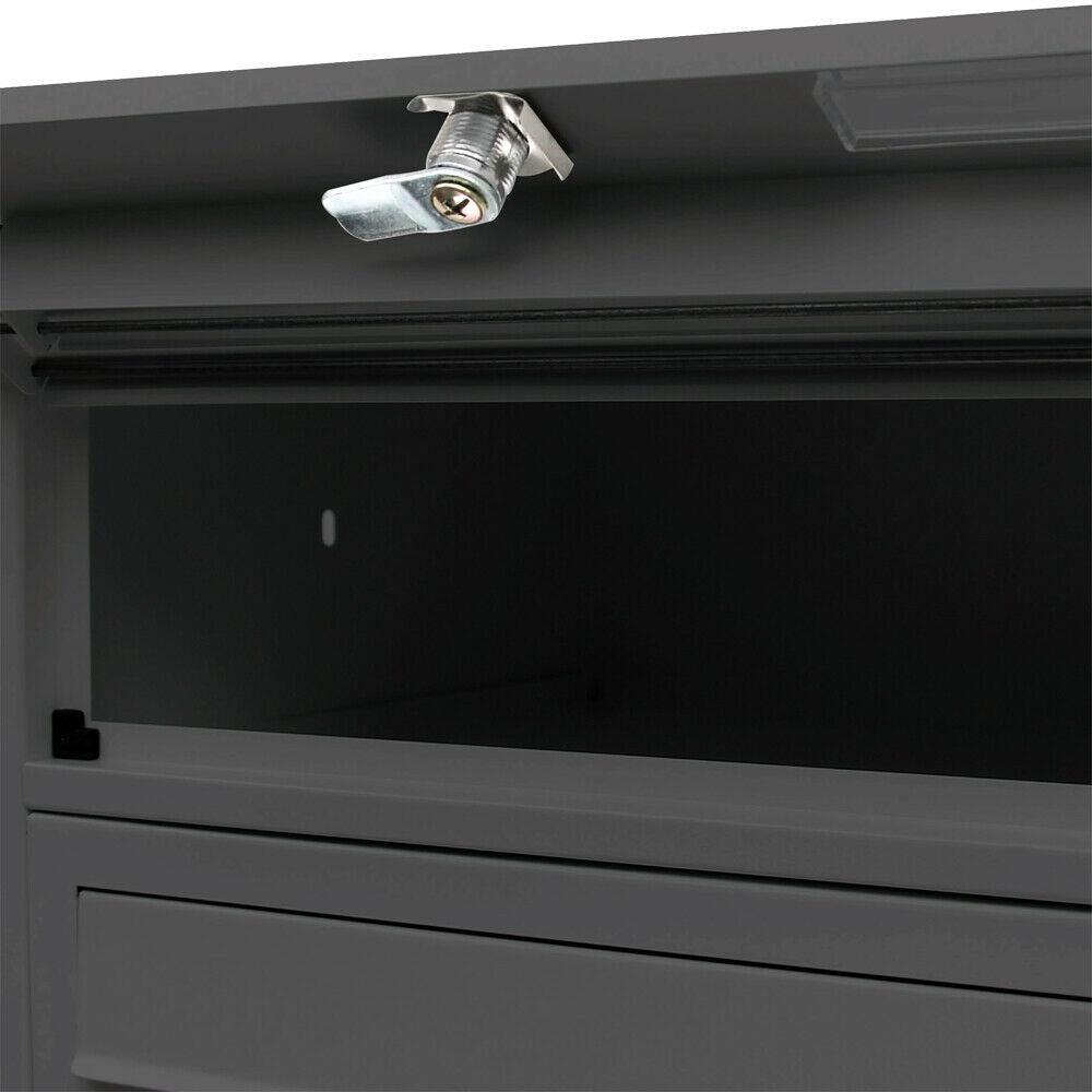 Blocco 5 cassette postali su gambe 5 ingressi in acciaio zincato nero 16_0000041