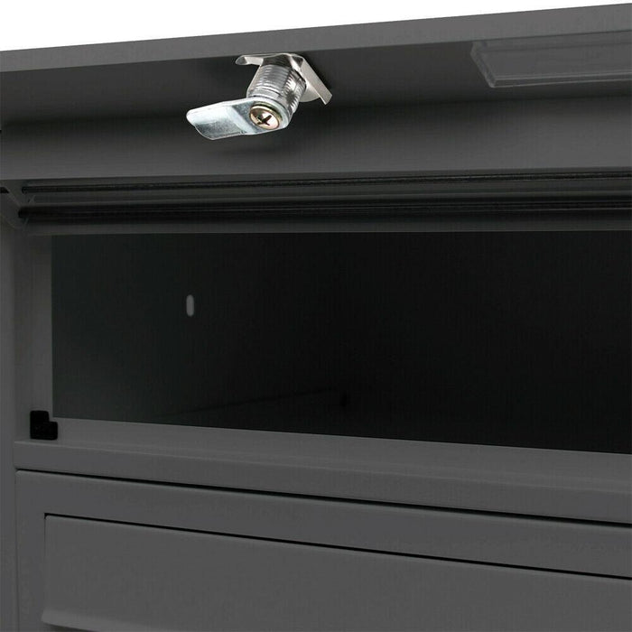 Blocco 5 cassette postali su gambe 5 ingressi in acciaio zincato nero 16_0000041