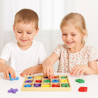 GIOCO EDUCATIVO LEGNO NUMERI COLORI MATEMATICA BAMBINI MONTESSORI 21CM 07295